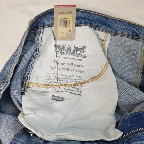Men's Levi's 550 Relaxed-Fit Stretch Straight Blue Jeans 48x32 New - Picture 14 of 15